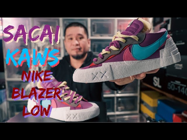 SACAI x KAWS x NIKE BLAZER LOW “PURPLE DUSK” ON FOOT - YouTube