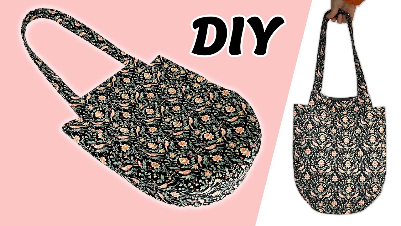 形がかわいいラウンドトートバッグの作り方 - YouTube