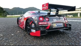 TAMIYA 1/10 MOTUL AUTECH GT-R 初走行(^^)v - YouTube