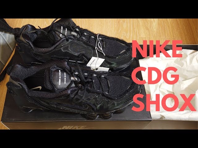BLACK COMME DES GARCON CDG NIKE SHOX TL UNBOXING - YouTube
