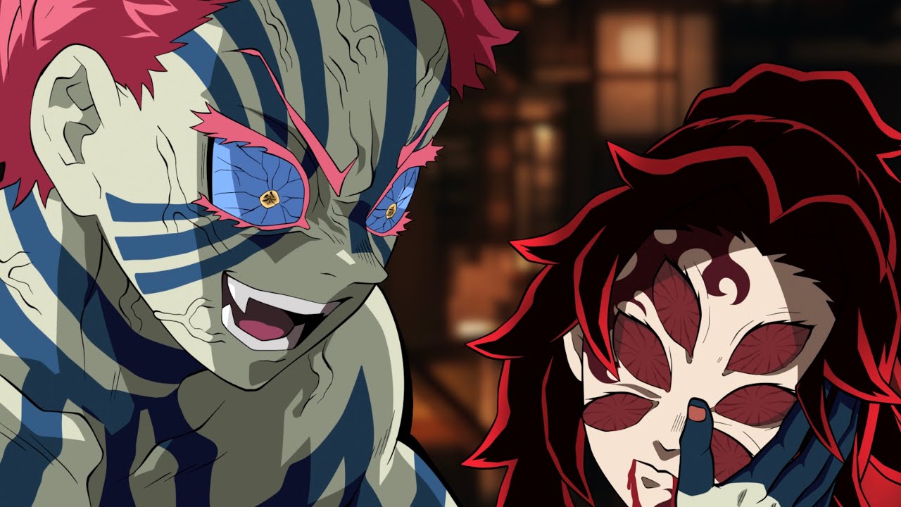 鬼滅の刃】入れ替わりの血戦で黒死牟に勝った猗窩座 - YouTube