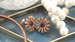 Damiani マルゲリータ ピアス ピンクゴールド アメシスト ブラウン