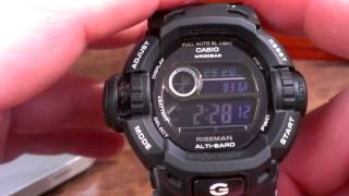 G9200BW-1 Riseman (Black) - Casio G-Shock Watch Review - YouTube
