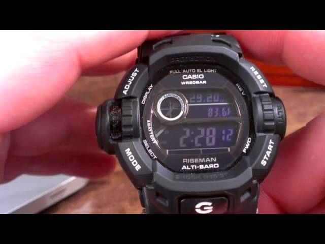 G9200BW-1 Riseman (Black) - Casio G-Shock Watch Review - YouTube