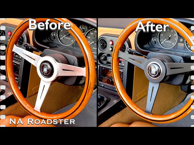 ステアリングを塗装して30年前のロードスターを新車状態に近づける