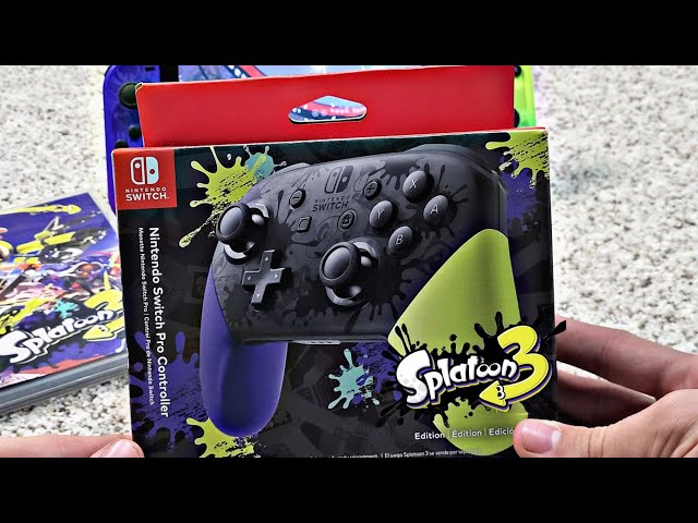 Splatoon 3 Nintendo Switch Pro Controller Unboxing and Review