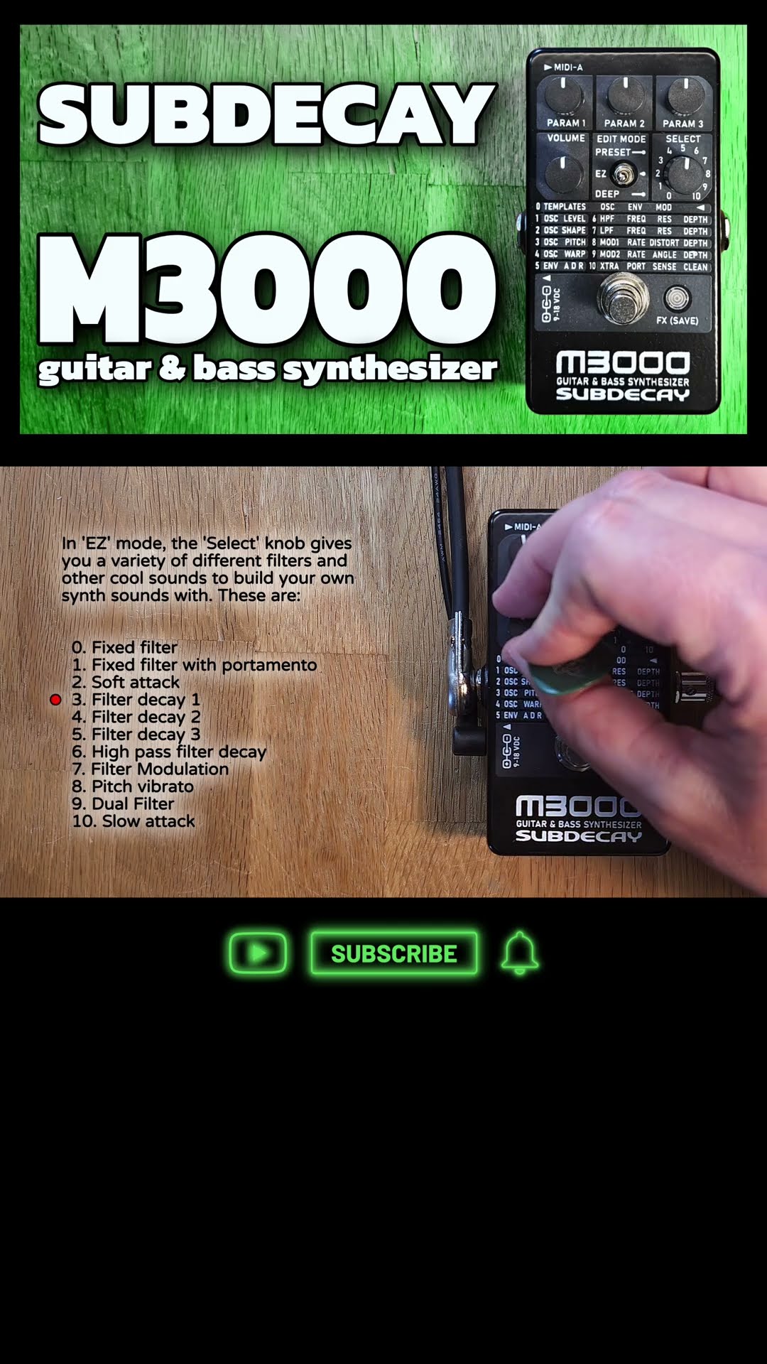 Subdecay M3000 - guitar & bass synthesizer: highlights - YouTube
