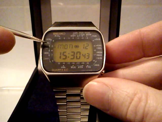 Seiko M158 5009 World Time Vintage Digital Watch - YouTube