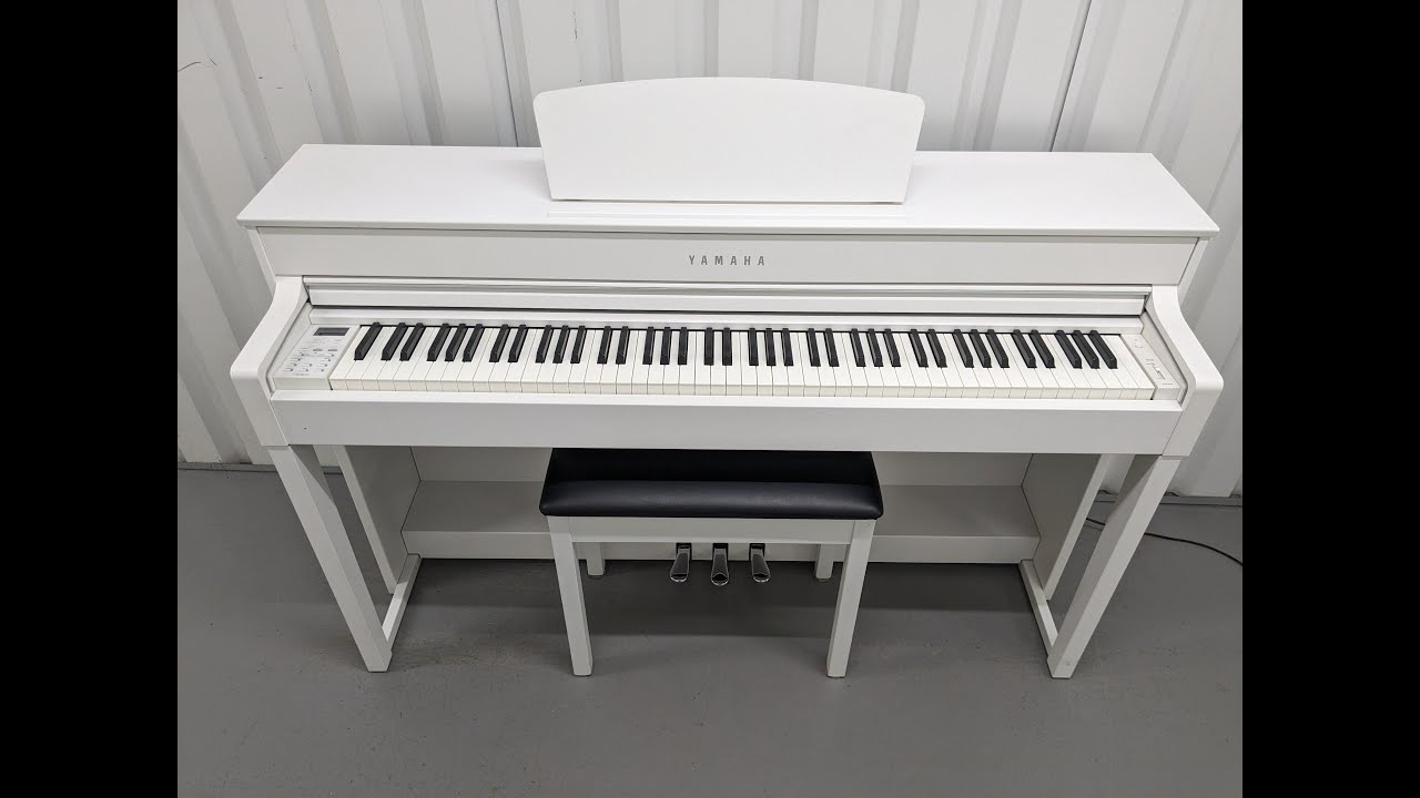 Yamaha Clavinova CLP-535 digital piano and stool in satin white