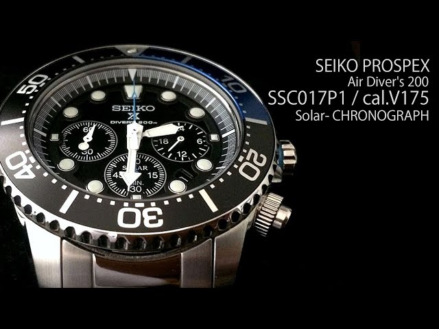 SEIKO PROSPEX SSC017P1 Air Diver's 200m V175-0AD0 Solar