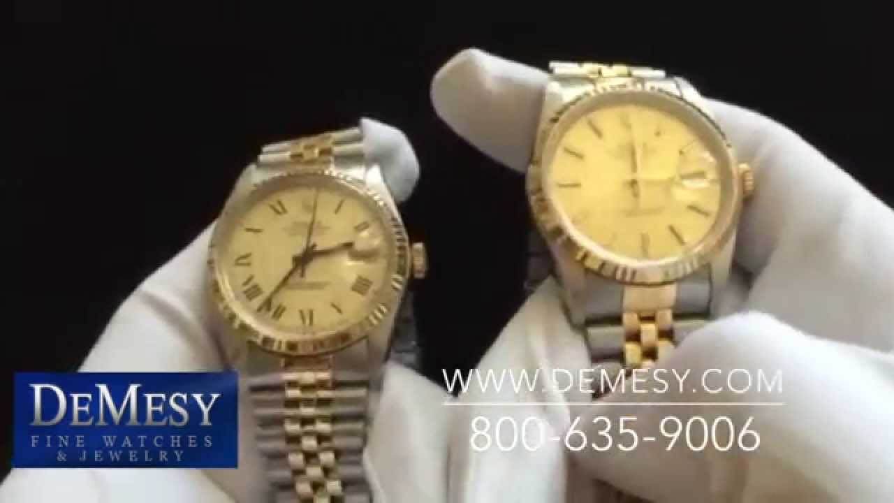 The difference between a Rolex Datejust 16013 & 16233 (comparison