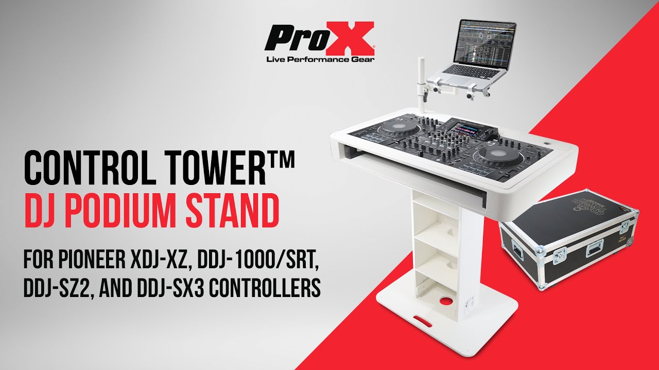 ProX XZF-DJCTW MK2 Control Tower DJ Stand (White) from DJDeals.com