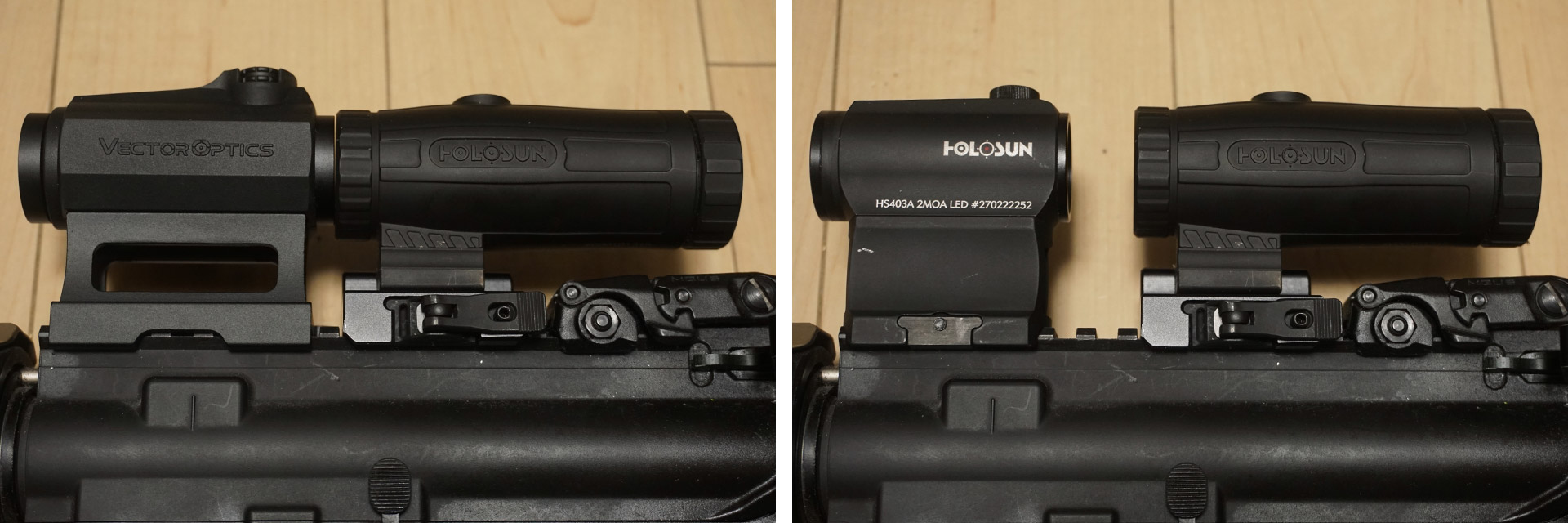 ドットサイト比較 Vector Optics Maverick GEN3 SCRD-38 VS HOLOSUN