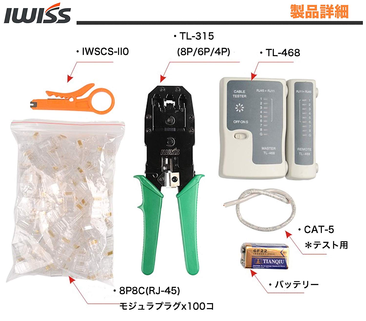 LANケーブル自作工具キット 7点セット - アイウィス｜IWISS 公式サイト