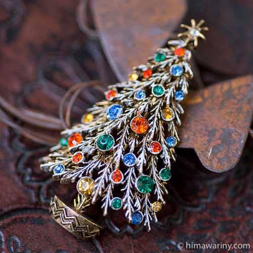 Art-雪のモミの木クリスマスツリー・ブローチ – アンティーク