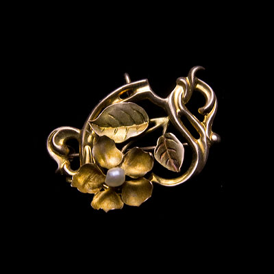 アールヌーボー・フラワー・ブローチ兼ペンダント – アンティーク