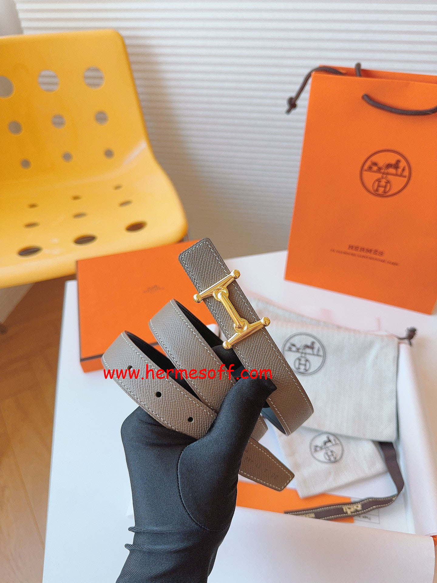 エルメス ベルト ベルトバックル 《モールH》 & リバーシブルベルト 24