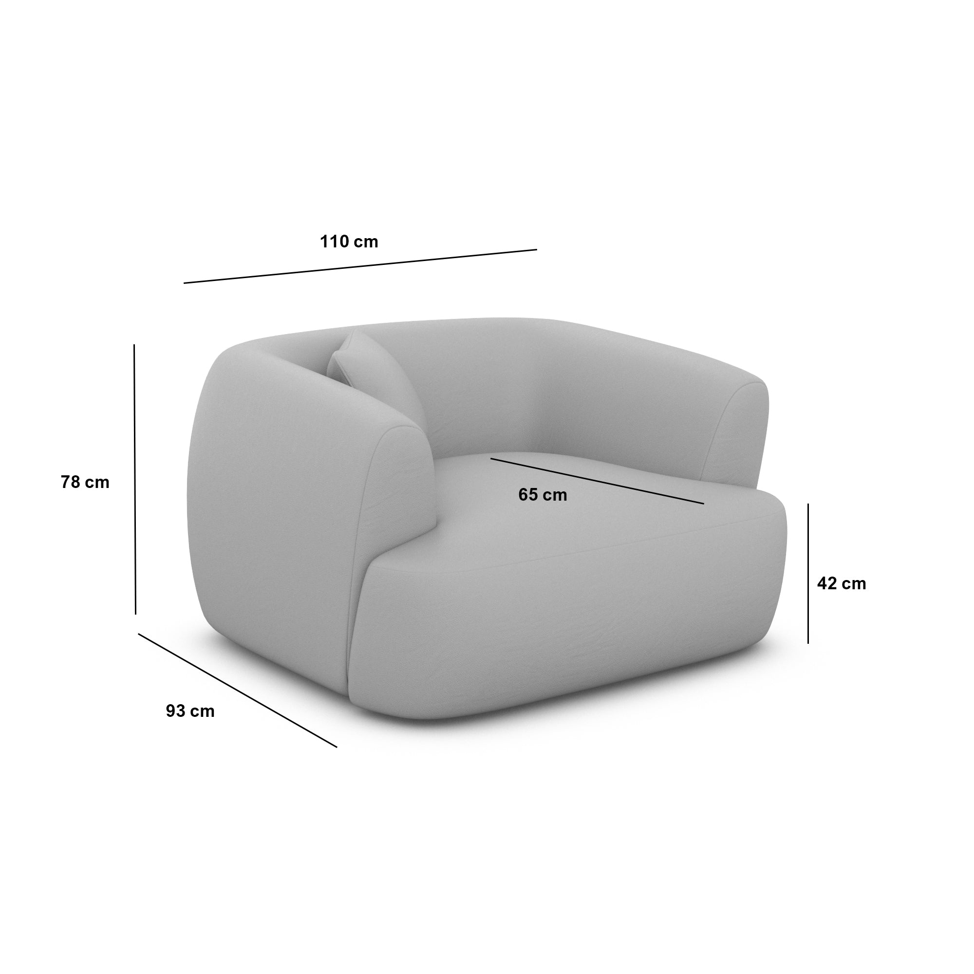 1 seater Sofa AZURA – iconX STUDIOS - Switzerland