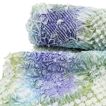 有松鳴海絞り浴衣（花尽くし）(黄緑×青藤): 着物｜着物（きもの