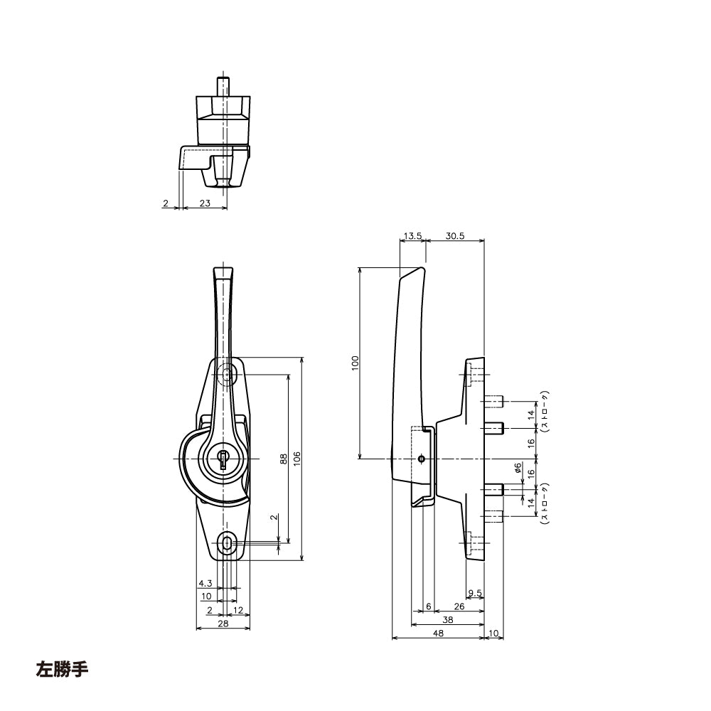 DC-X-1600LC｜AT窓用キー付きクレセント｜中西産業（Nakanishi