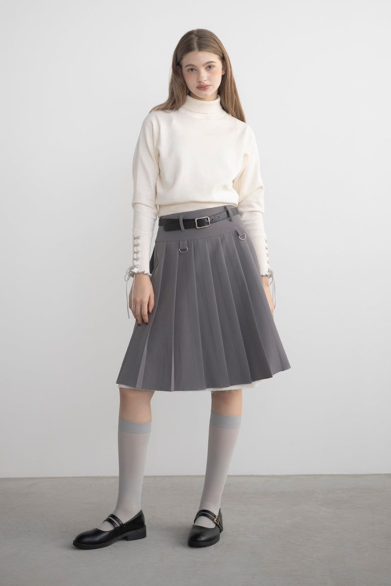 layered medium pleats skirt – idem