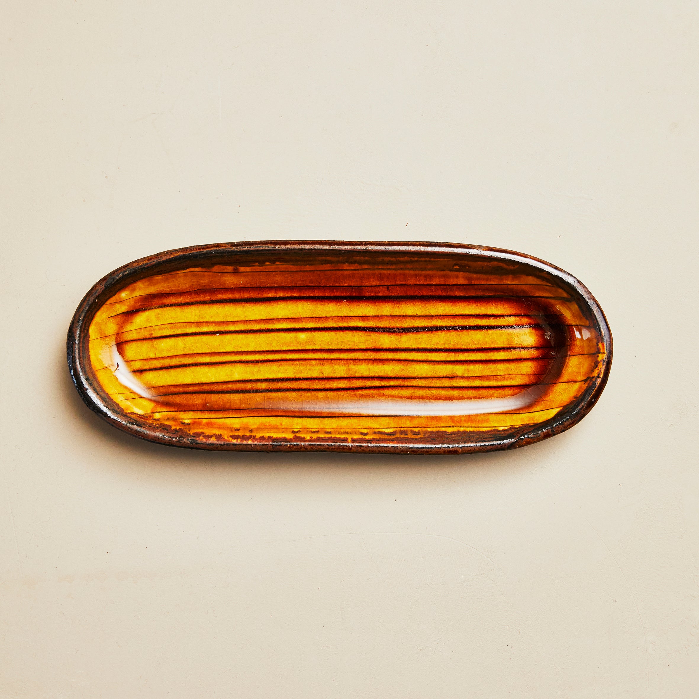 小代焼 ふもと窯 井上尚之 スリップ長方楕円皿 – IEGNIM