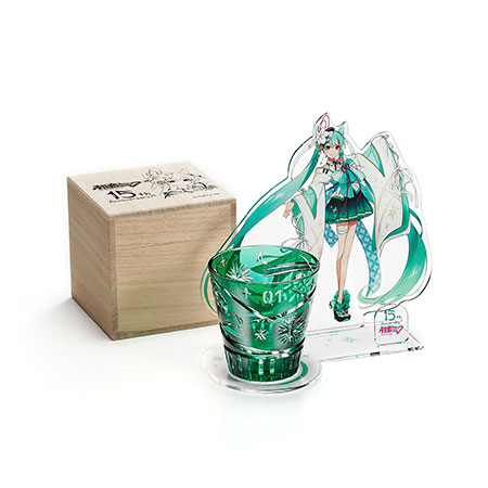 初音ミク デビュー15周年記念 江戸切子グラス／プレミアムキャラクター
