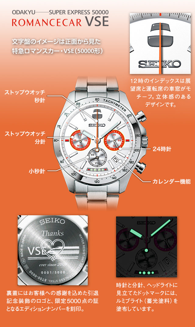 セイコー×特急ロマンスカーVSE メモリアルウオッチ／プレミアム