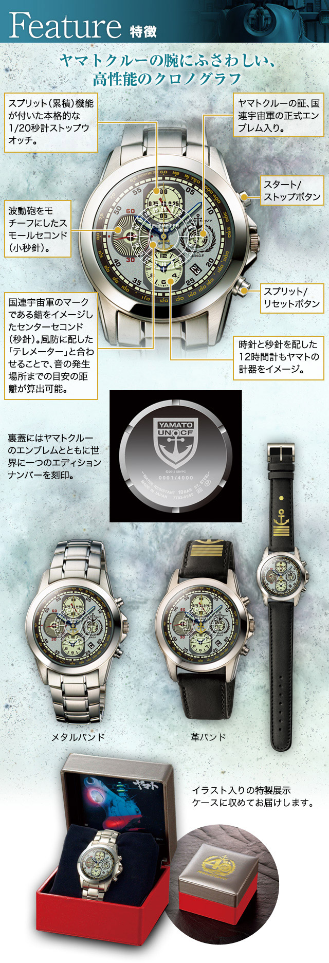 宇宙戦艦ヤマト40周年 映画公開記念 宙艇式クロノグラフ／プレミアム
