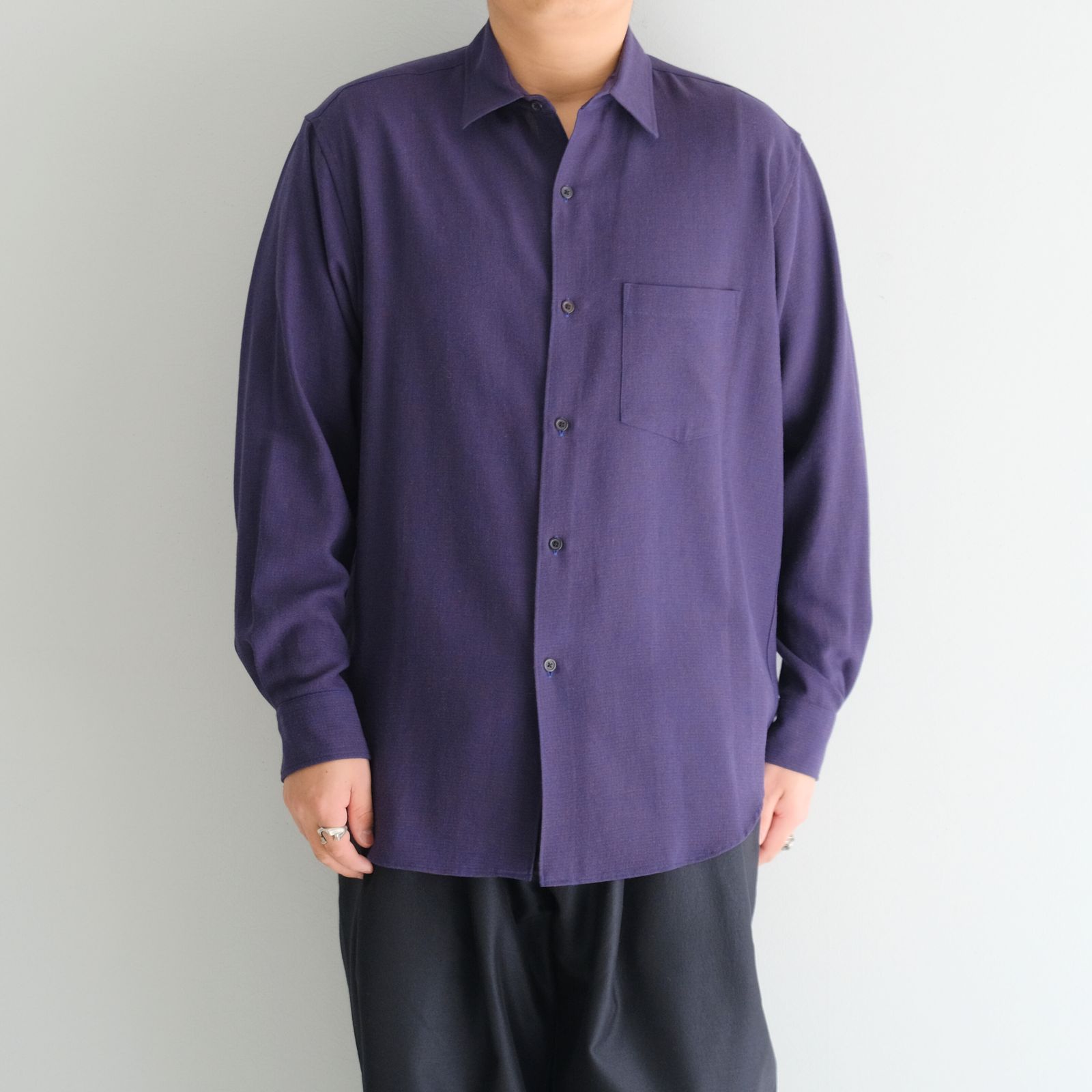 ULTERIOR - RAYON LINEN CHECK SHIRT / シャツ / チェック / BLUE