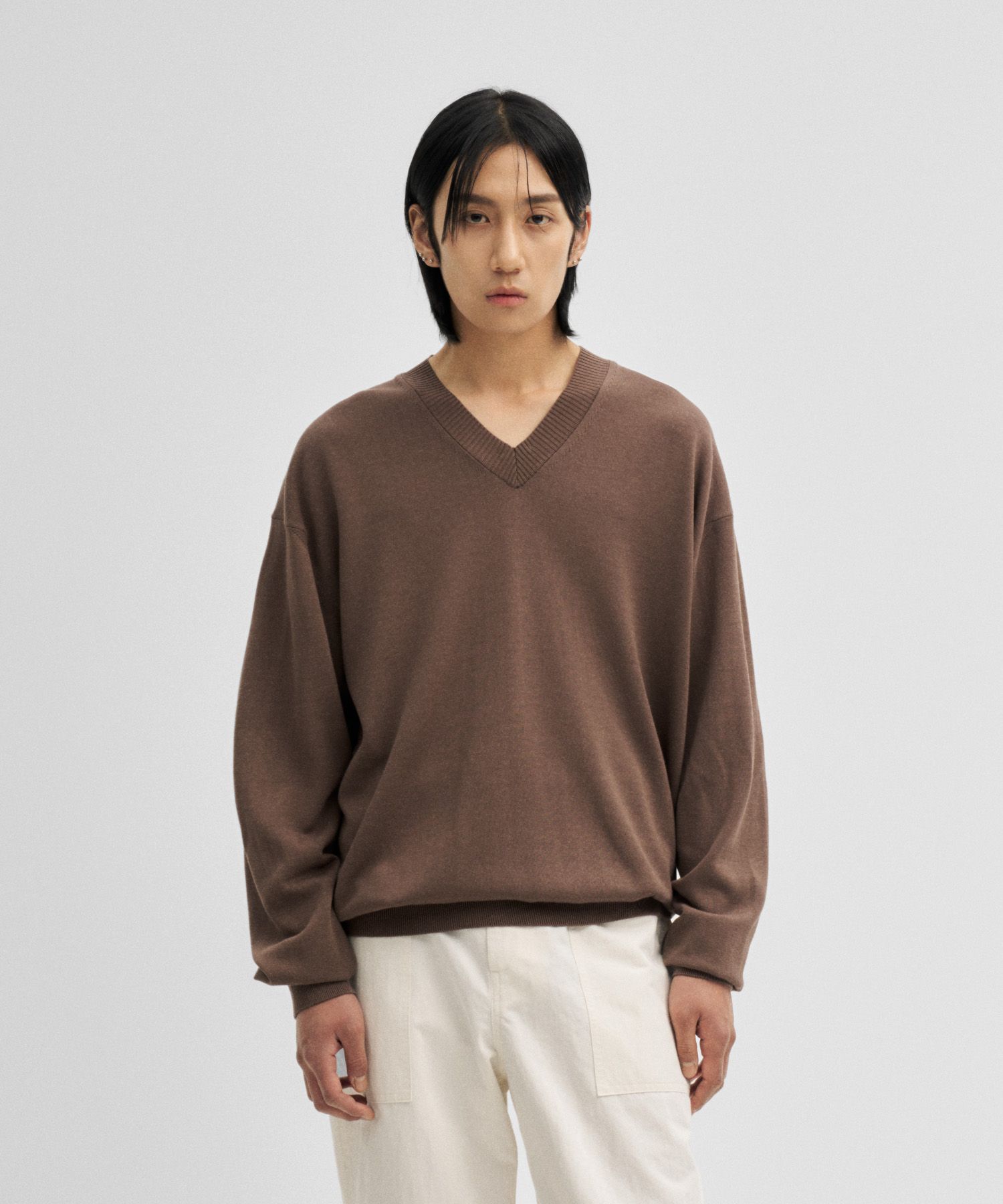 ANOTHER OFFICE - Current Silk V-neck Knit / ニット / Vネック