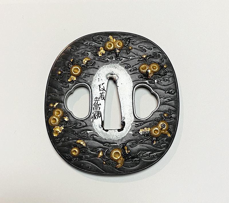 煙草入れ金具 達磨 金工象嵌 在銘 春明法眼 後藤法眼 二つセット 骨董