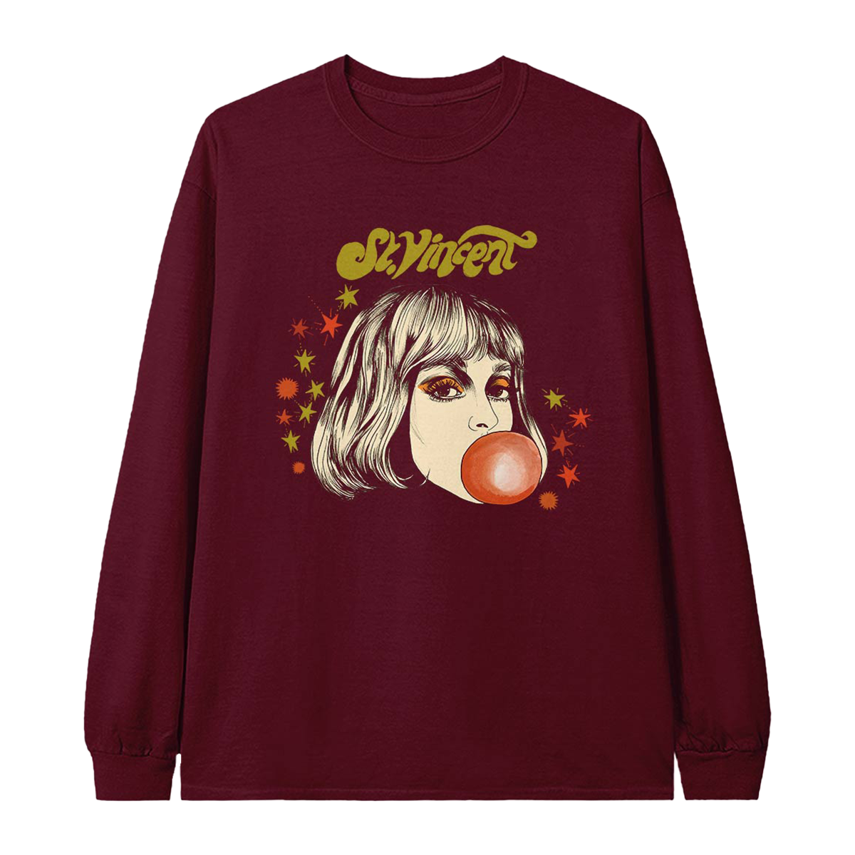Bubblegum Tour 21 Maroon Long Sleeve Tee – St. Vincent Official