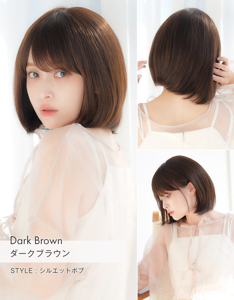 マシンメイド人毛100% ショート/シルエットボブ/セミディ｜リネアストリア