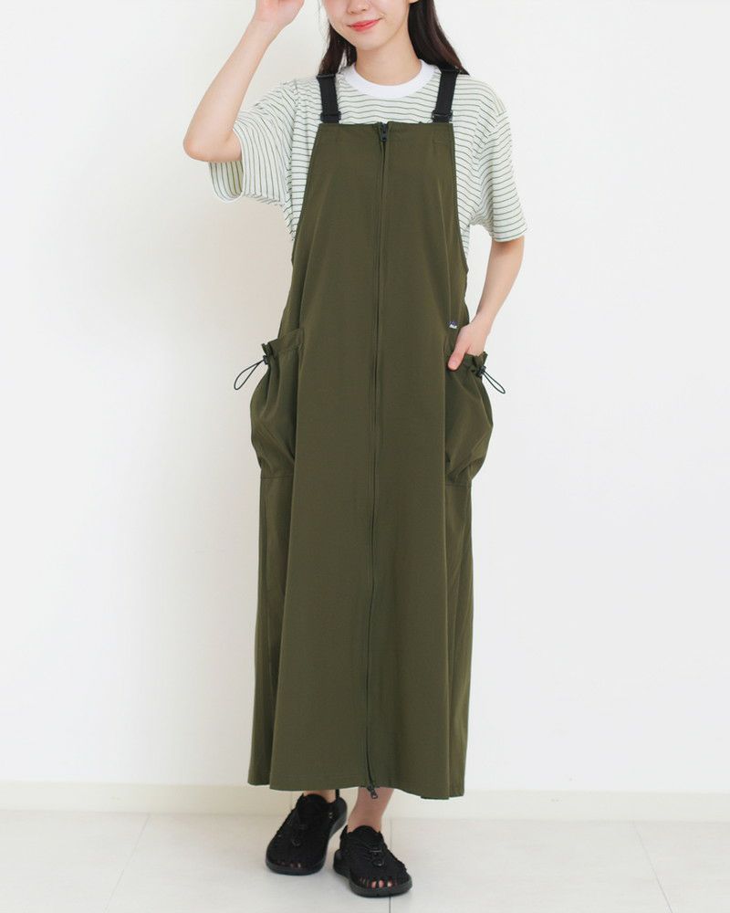 THOUSAND MILE］フロントジップサロペットワンピース／サウザンド