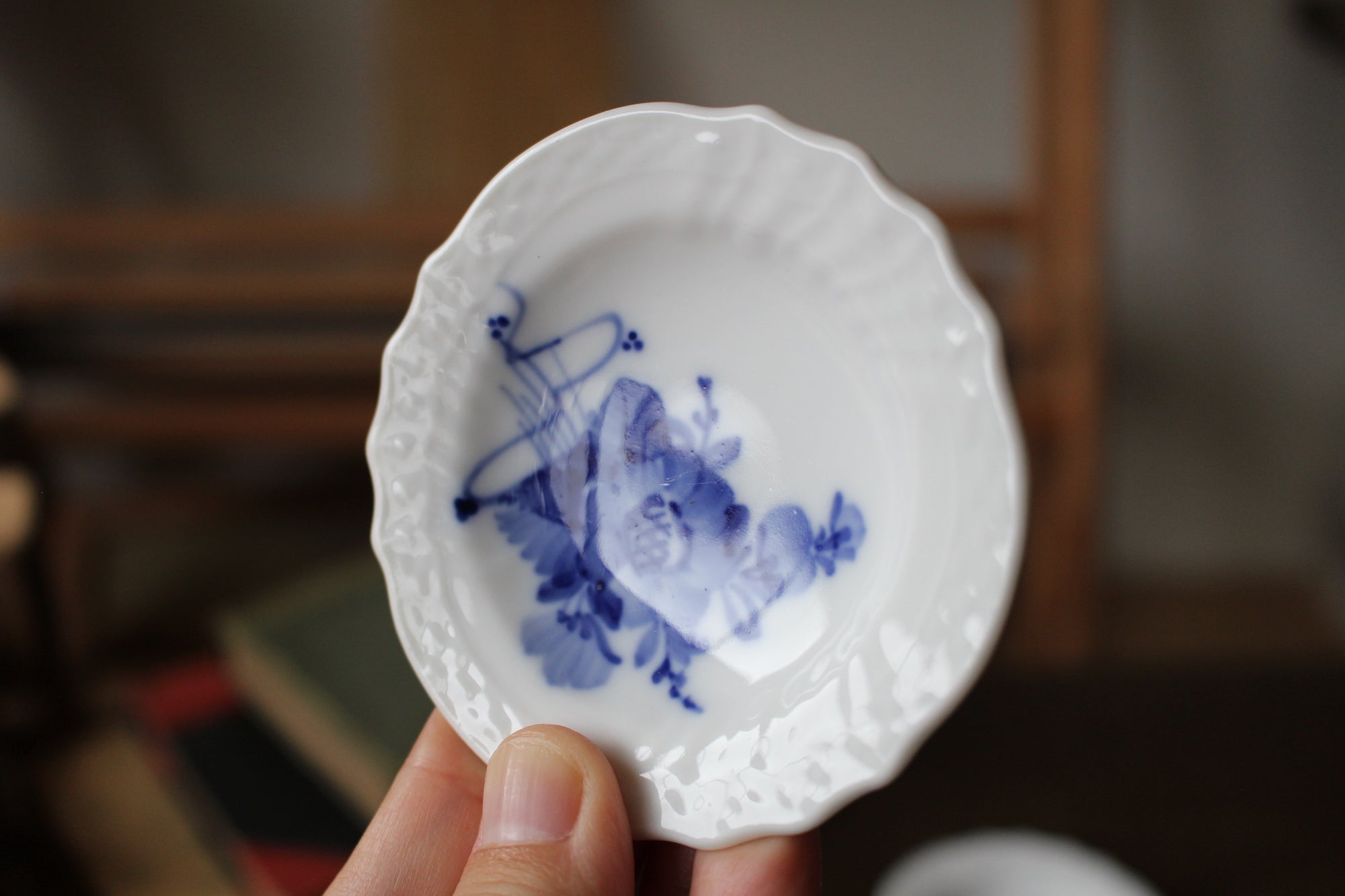 ロイヤルコペンハーゲン/ブルーフラワー/カーブ 豆皿・バターパッド7.2