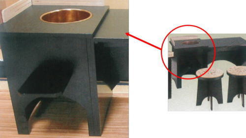 茶器/茶道具 立礼卓】 立礼卓 布摺 而妙斎好写し （伴東 円椅 円座付2