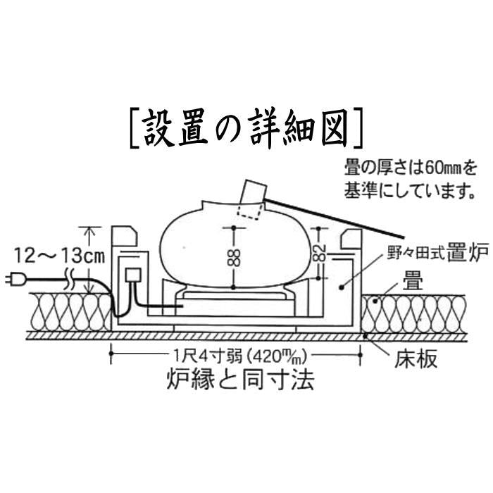 茶器/茶道具 置炉】 表千家・裏千家兼用 電熱式 黒糸目千筋 五徳付