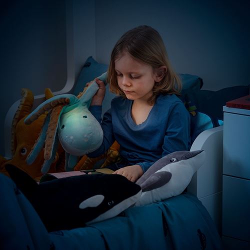 BLAVINGAD turquoise soft toy with LED night light - 70516934 | IKEA