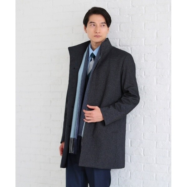 ダウンライナー付】メランジ スタンドカラー コート | タケオキクチ