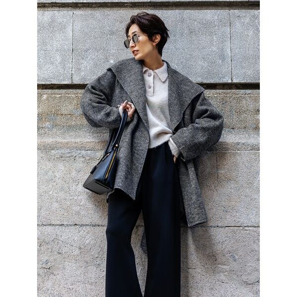 共ベルト付きビックカラーミディ丈コート | ミラ オーウェン(Mila Owen