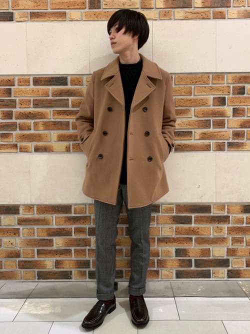 green label relaxingスタッフのピーコートを使ったメンズファッション