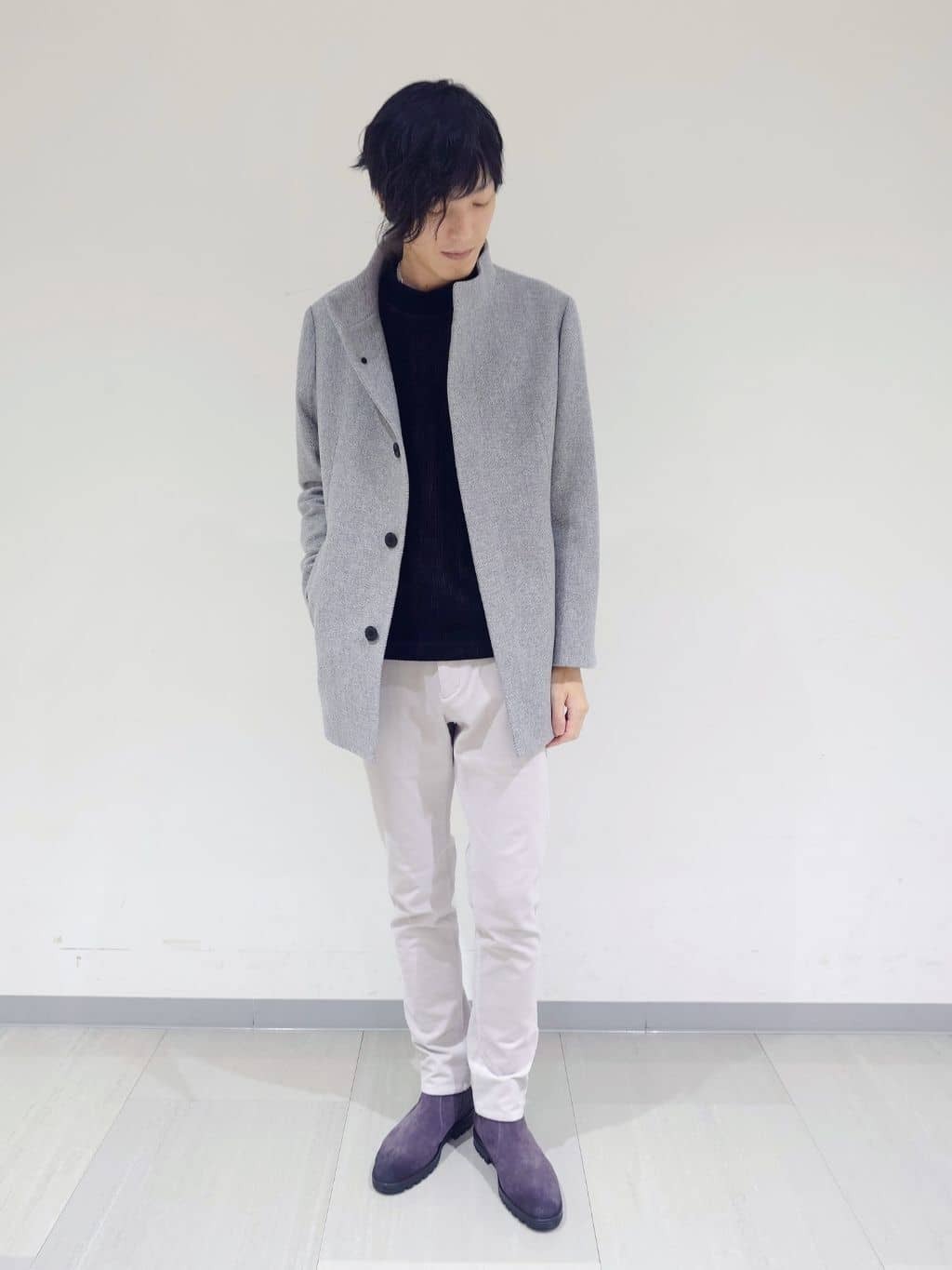 セール】 ダブルブレストウールミックスコート （その他アウター