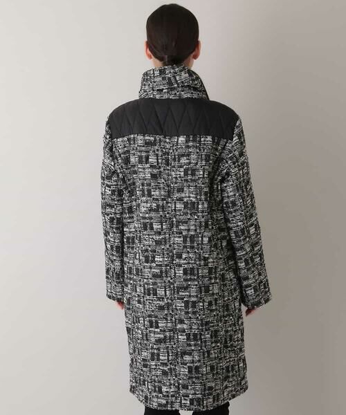 セール】 キルティングアクセントツイードコート （ダウンジャケット