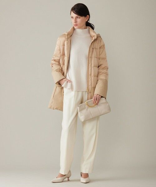 セール】 【撥水加工・洗える】ブライトダウンフード付き ダウンコート