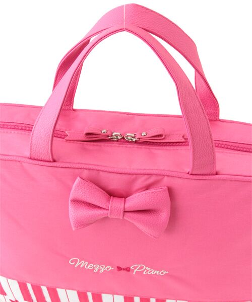 セール】 リボンモチーフつき鍵盤デザインレッスンバッグ （トート
