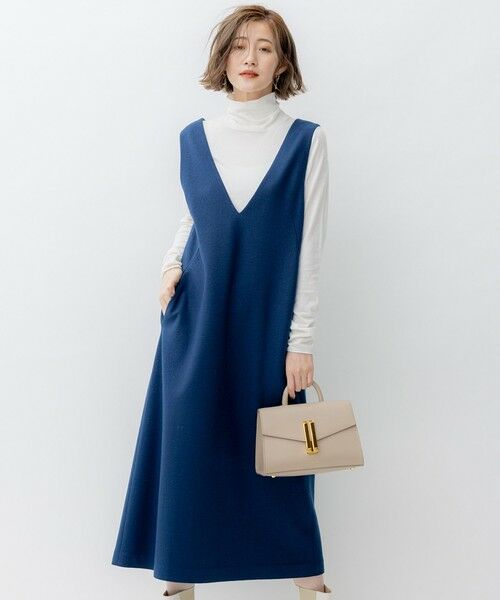 セール】 ウールミルドジャージー ジャンパースカート （ロング