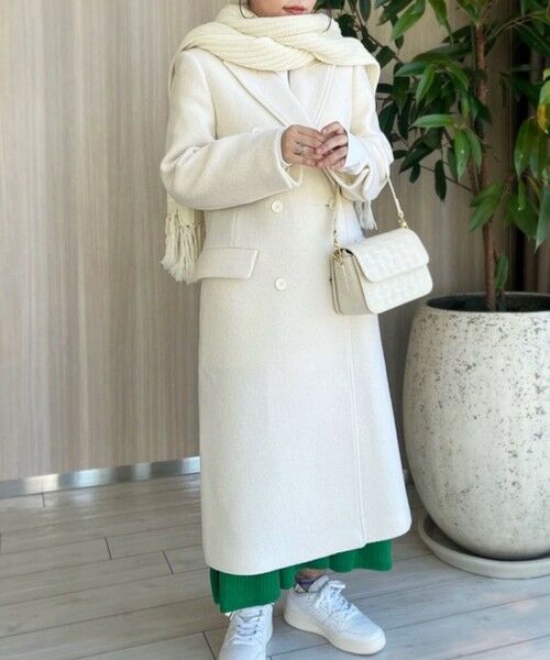 セール】 ダブルブレストウール ロングコート （その他アウター