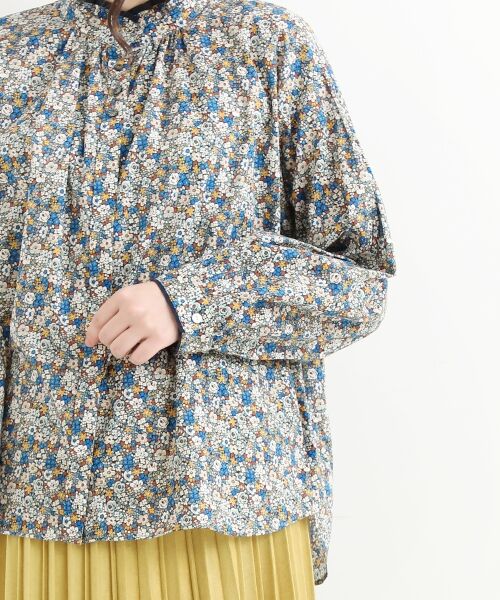 セール】 リバティプリント フリルブラウス （シャツ・ブラウス