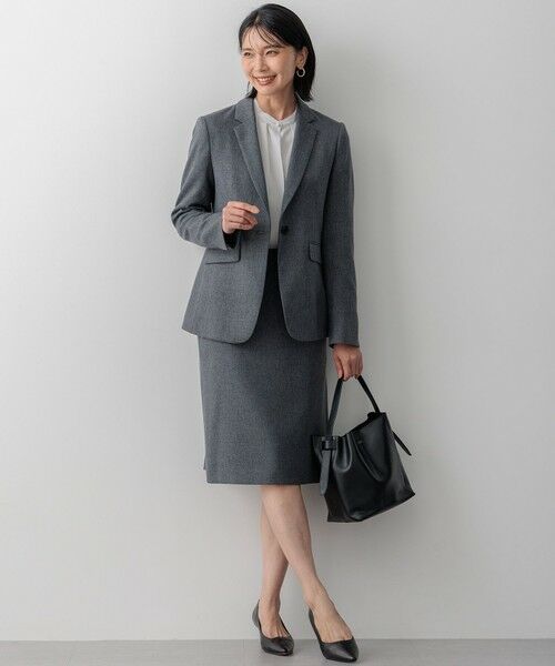 セール】 【洗える】ウールライクカルゼ テーラードジャケット